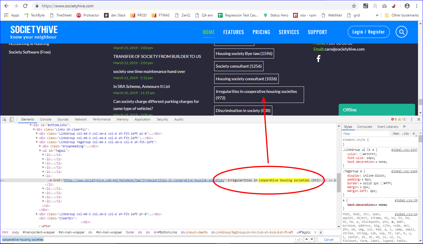 How to find web element using link text and partial link text?