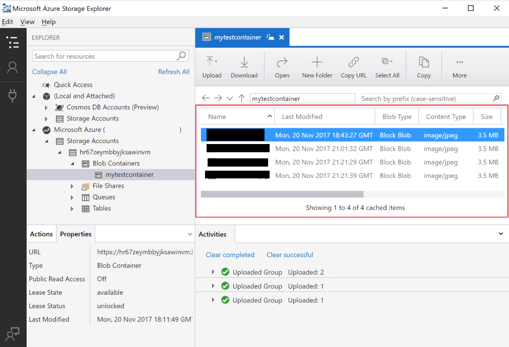 Backup and restore SQL Database to Azure Blob Storage Service in C