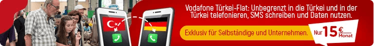 Vodafone Türkei Flat Unbegrenzt in die Türkei und in der Türkei