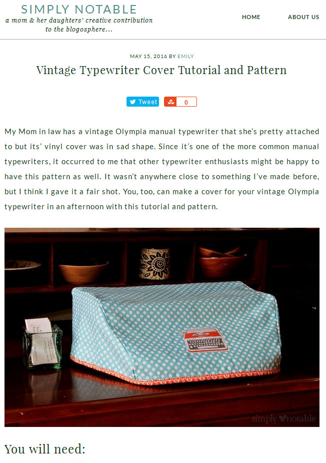 How To Make A Typewriter Dust Cover