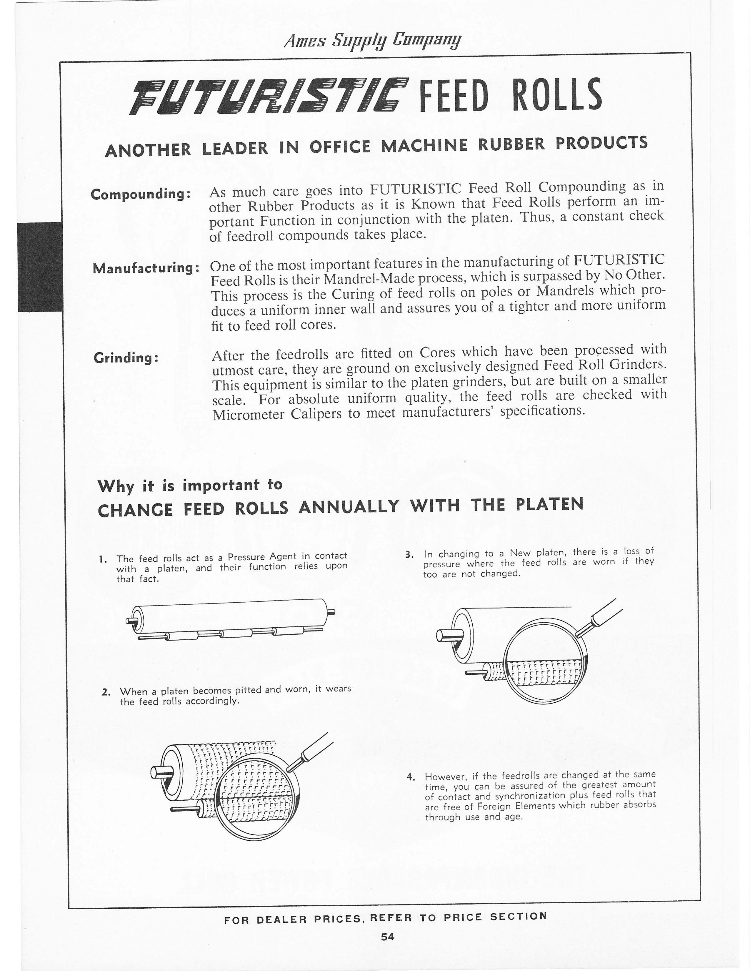 Typewriter Platen Reference, and all Things Made of Rubber Ames 1960
