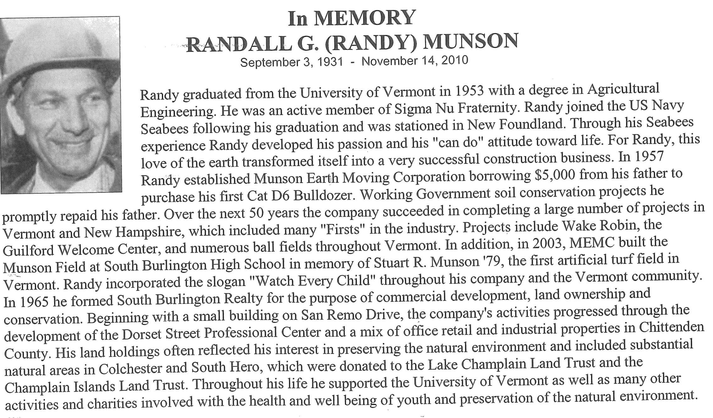 History Munson Earth Moving