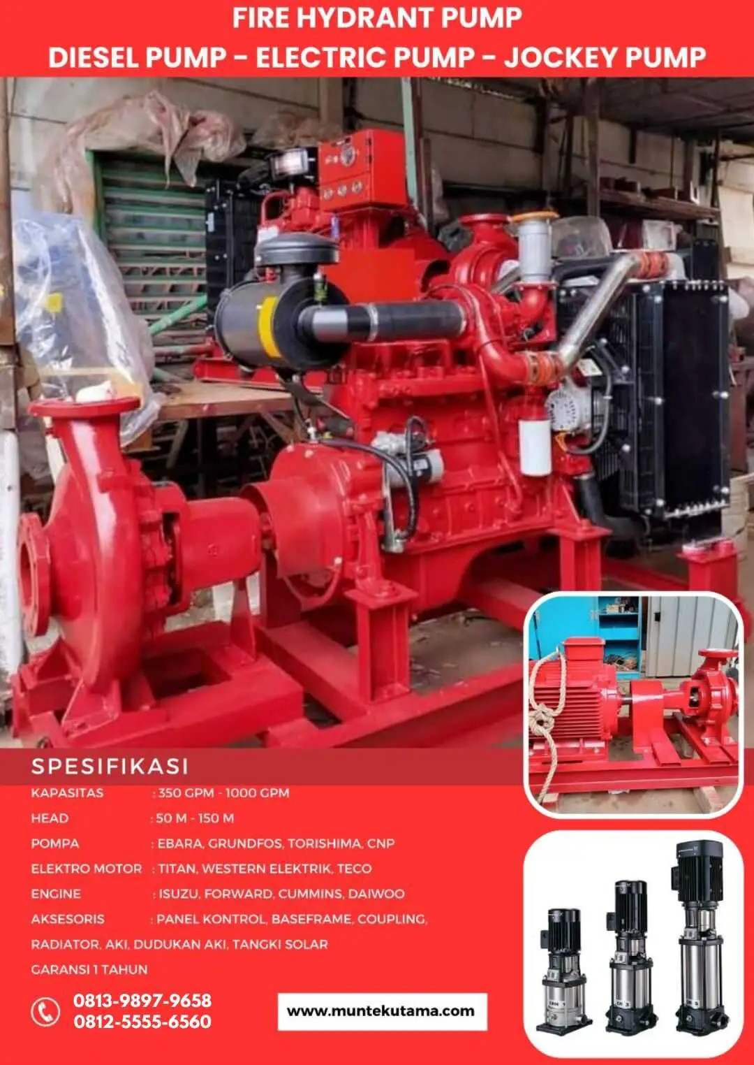 Electric Hydrant Pump 750 Gpm PT. Muntek Berkah Utama