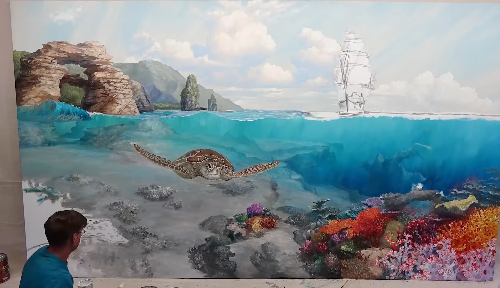 How To Paint Clouds On Ceiling Mural Joe Shelly Lighting