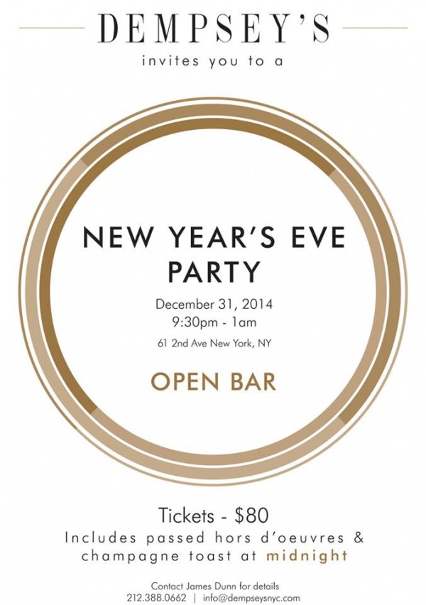 New Year's Eve at Dempsey's Pub MurphGuide NYC Bar Guide