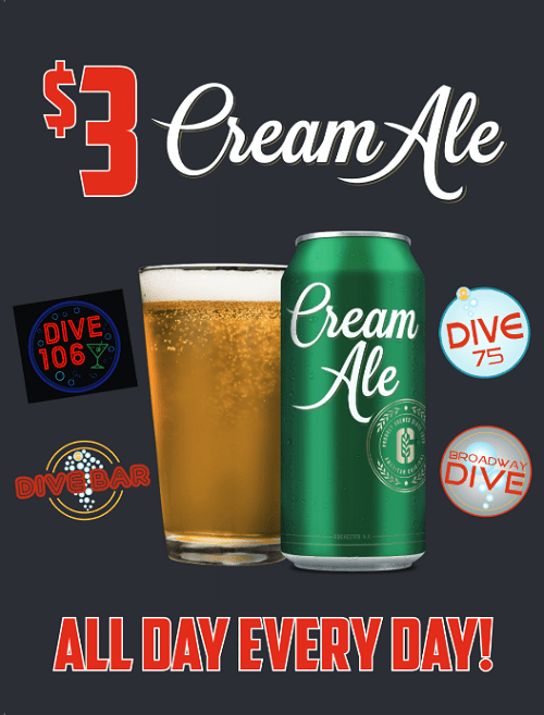 3 Cream Ales at The Dive Bars MurphGuide NYC Bar Guide