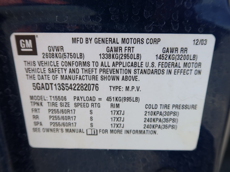 2004 BUICK RAINIER SUV AWD MARYSVILLE HEAVY EQUIPMENT, CONTRACTORS