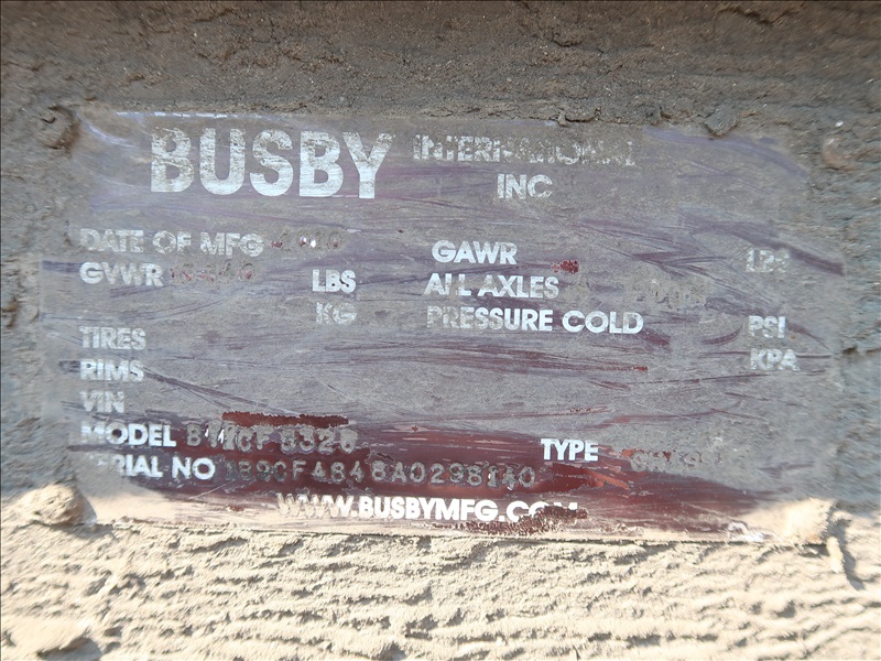 2010 BUSBY B11CF5326 QUAD/A CHASSIS TRAILER KENMORE HEAVY EQUIPMENT