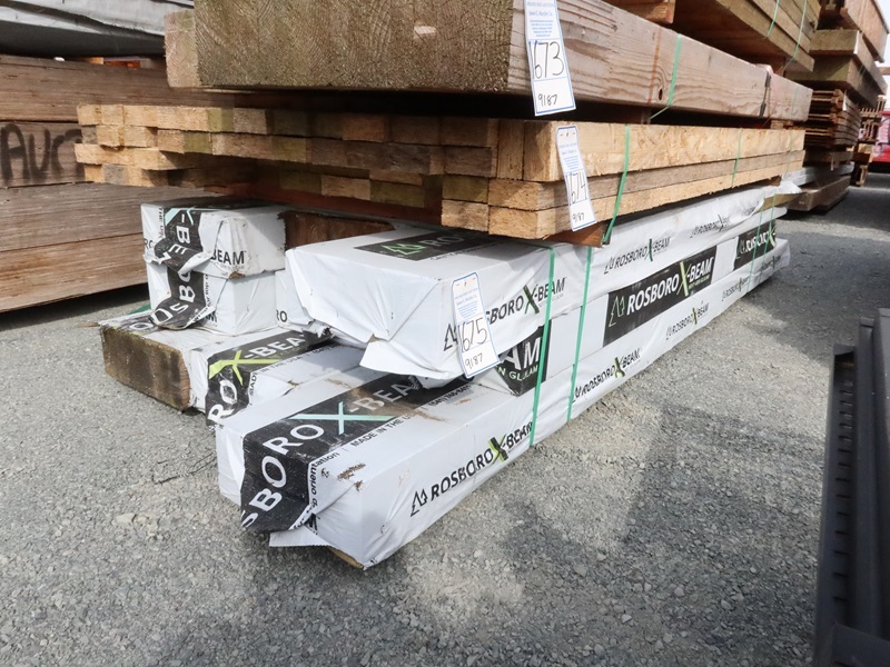 LOT, ASSORTED GLULAM LUMBER AT VARIOUS LENGTHS FROM APPROX 7' 10' (NO REMOVAL UNTIL THURSDAY