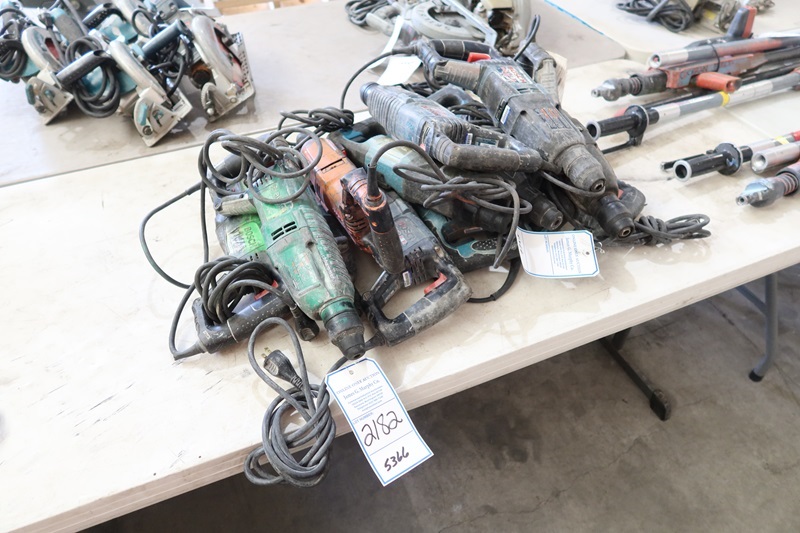 LOT, (13) ASSORTED ROTO HAMMERS MARYSVILLE TOOLS & EQUIPMENT ONLINE