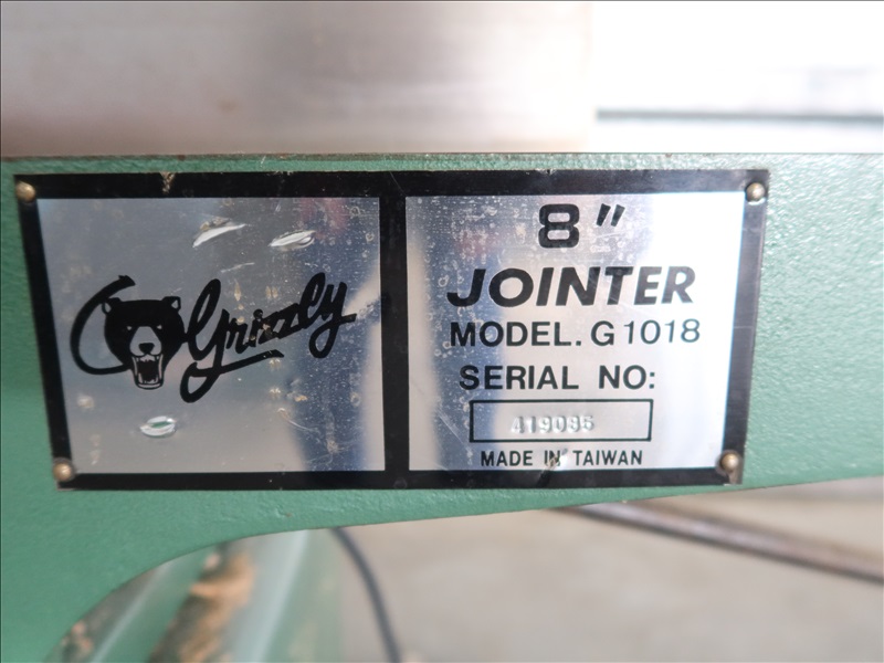 GRIZZLY G1018 MARYSVILLE TOOLS & EQUIPMENT ONLINE AUCTION James G