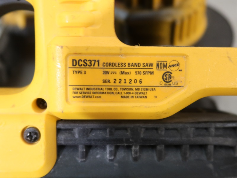 DEWALT DCS371 | MARYSVILLE TOOLS & EQUIPMENT - ONLINE AUCTION | James G