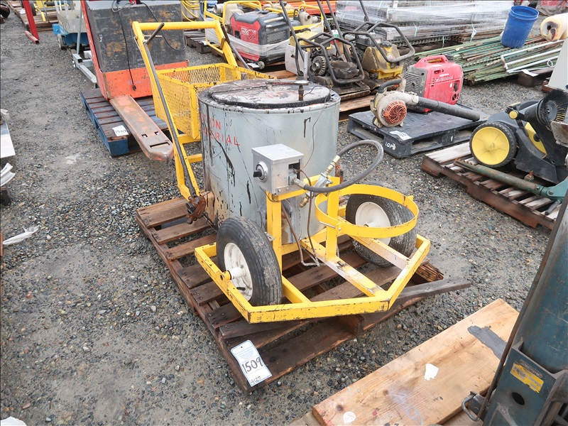 GAS FIRED HOT TAR KETTLE CART ON CASTERS KENMORE TOOLS & EQUIPMENT