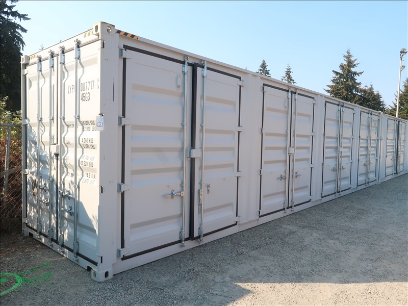 40'L X 8'W X 9'6"H HIGH CUBE SHIPPING CONTAINER W/(4) 92"W X 100"H