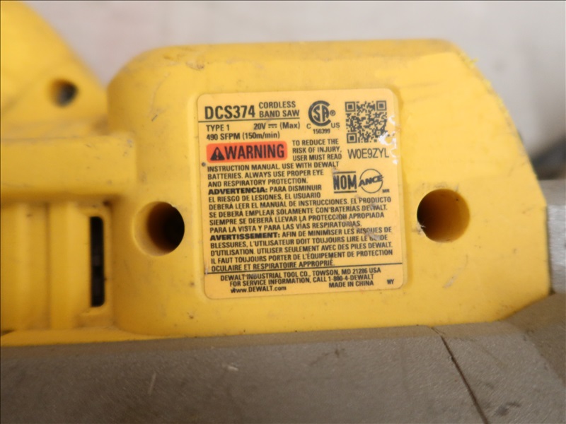 DEWALT DCS374 | MARYSVILLE TOOLS & EQUIPMENT - ONLINE AUCTION | James G