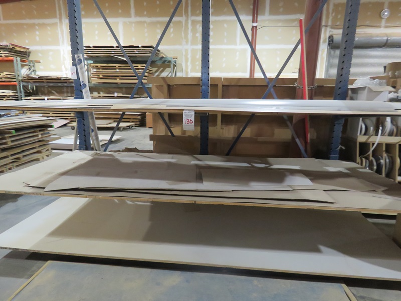 LOT, (8) ROLLS OF FORMICA & ASSORTED SHEETS ON THIS SHELF DISPLAY