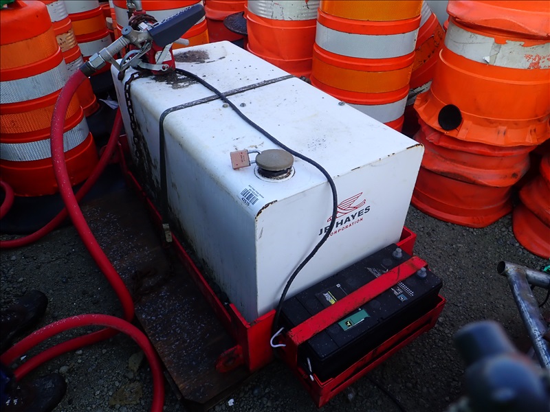 100 GALLON FUEL TANK W/PUMP, HOSE, DISPENSER J.R. HAYES CORPORATION
