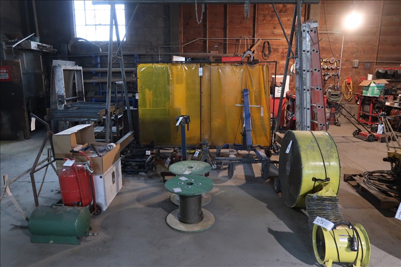 WELDERS; TORCH SET; ROD OVEN; GAS PUMP; (2) COMPRESSORS; SHOP PRESS