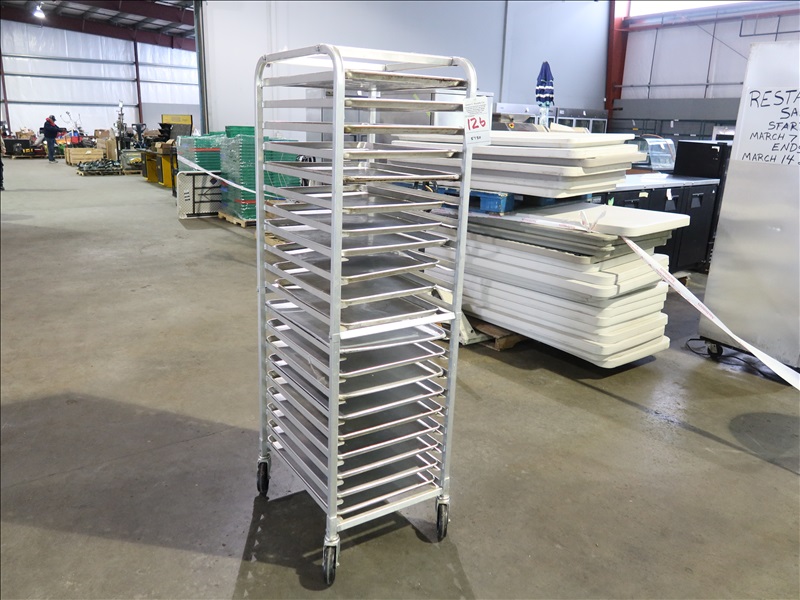 ALUMINIUM SHEET PAN CART W/ (20) FULL SIZE ALUM SHEET PANS RESTAURANT