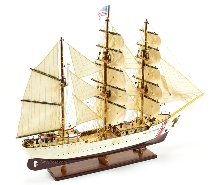 US Coast Guard ship model in wooden crate with box Dimension approx