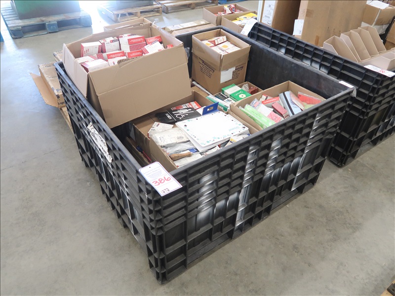 LOT, ASSORTED OFFICE SUPPLIES (BIN NOT INCLUDED) SAW GRINDING MACHINE