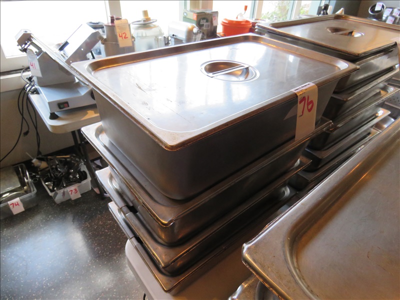 LOT, (4) FULL SIZE HOTEL PANS W/LIDS ST. CLOUDS RESTAURANT ONLINE ONLY James G. Murphy Co.