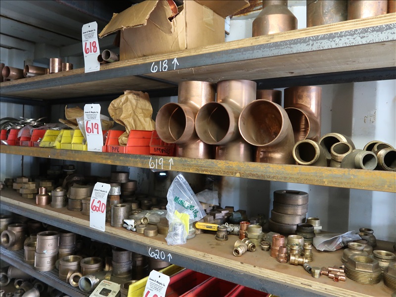 LOT, MISC BRASS FITTINGS ON THIS SHELF VIGOR ONLINE AUCTION James