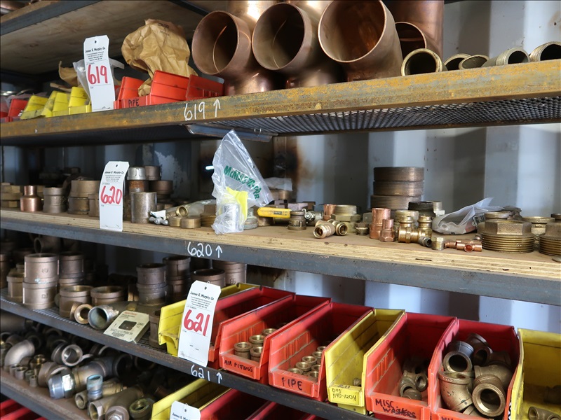 LOT, MISC BRASS FITTINGS ON THIS SHELF VIGOR ONLINE AUCTION James