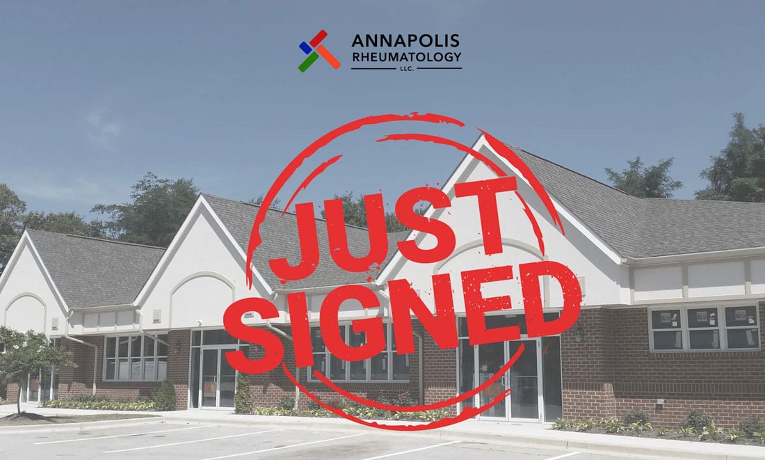 Murphy CRE signs Annapolis Rheumatology at 18 Magothy Beach Rd Murphy