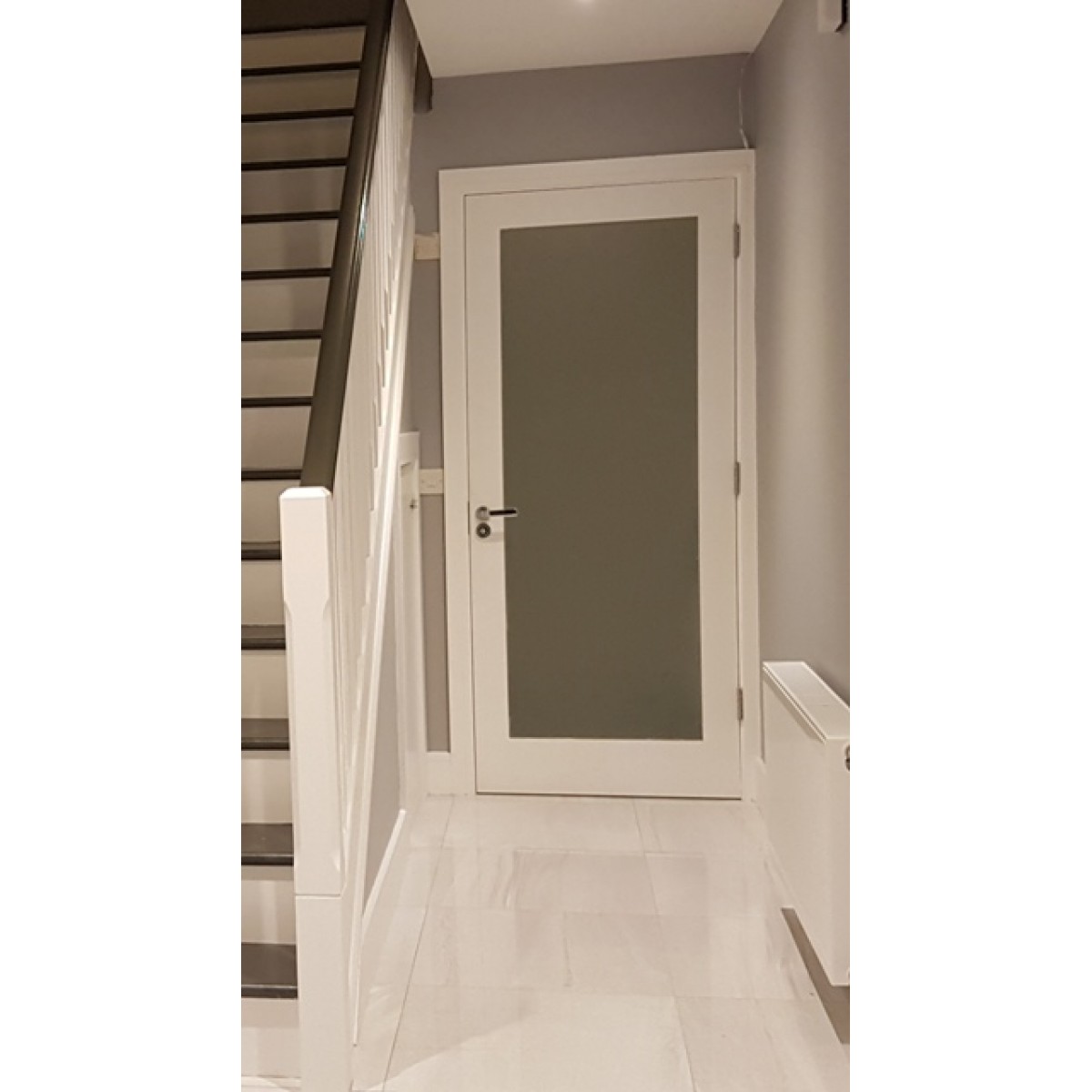 Primed Shaker Frosted Glass Door