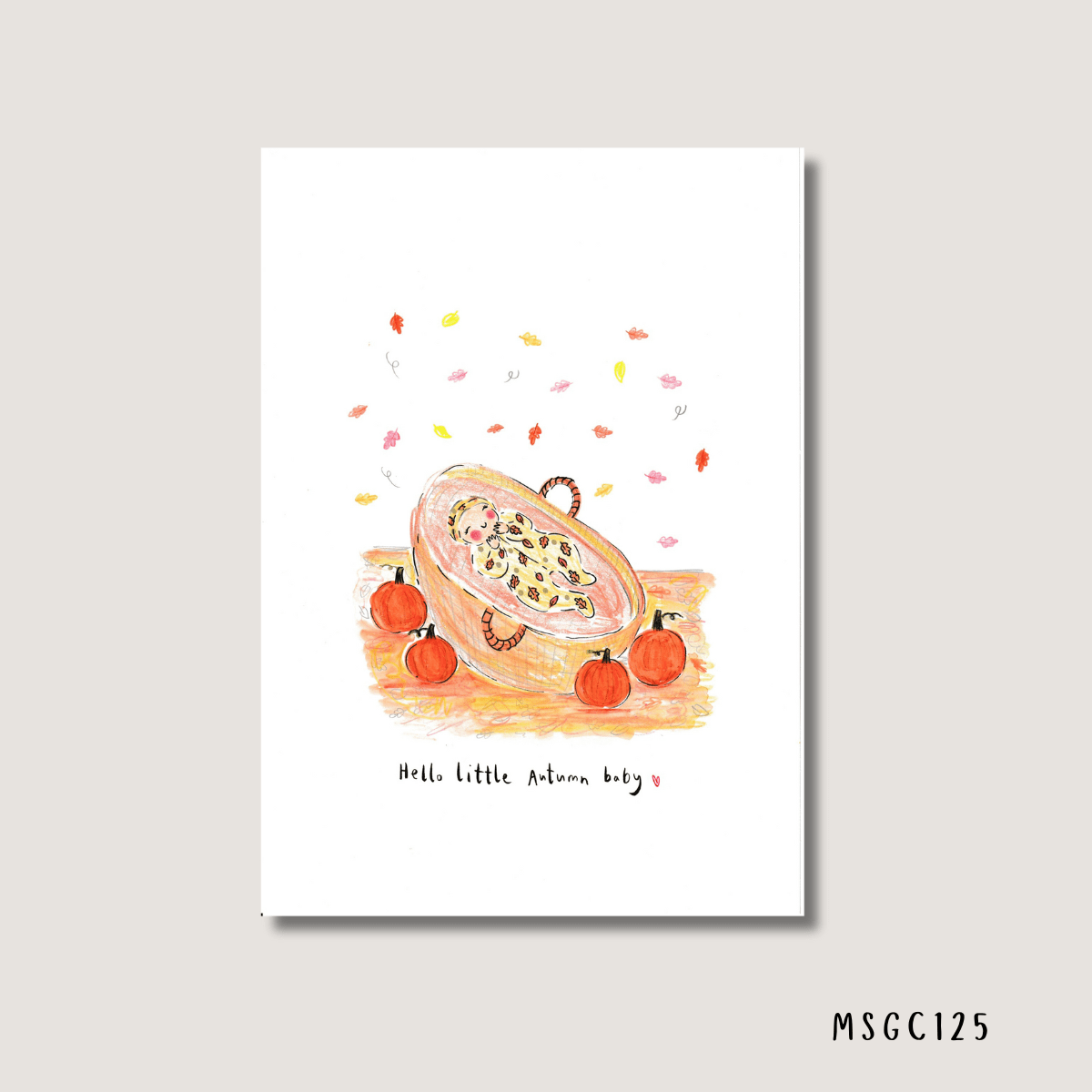 Autumn baby girl card Murphys Print Store