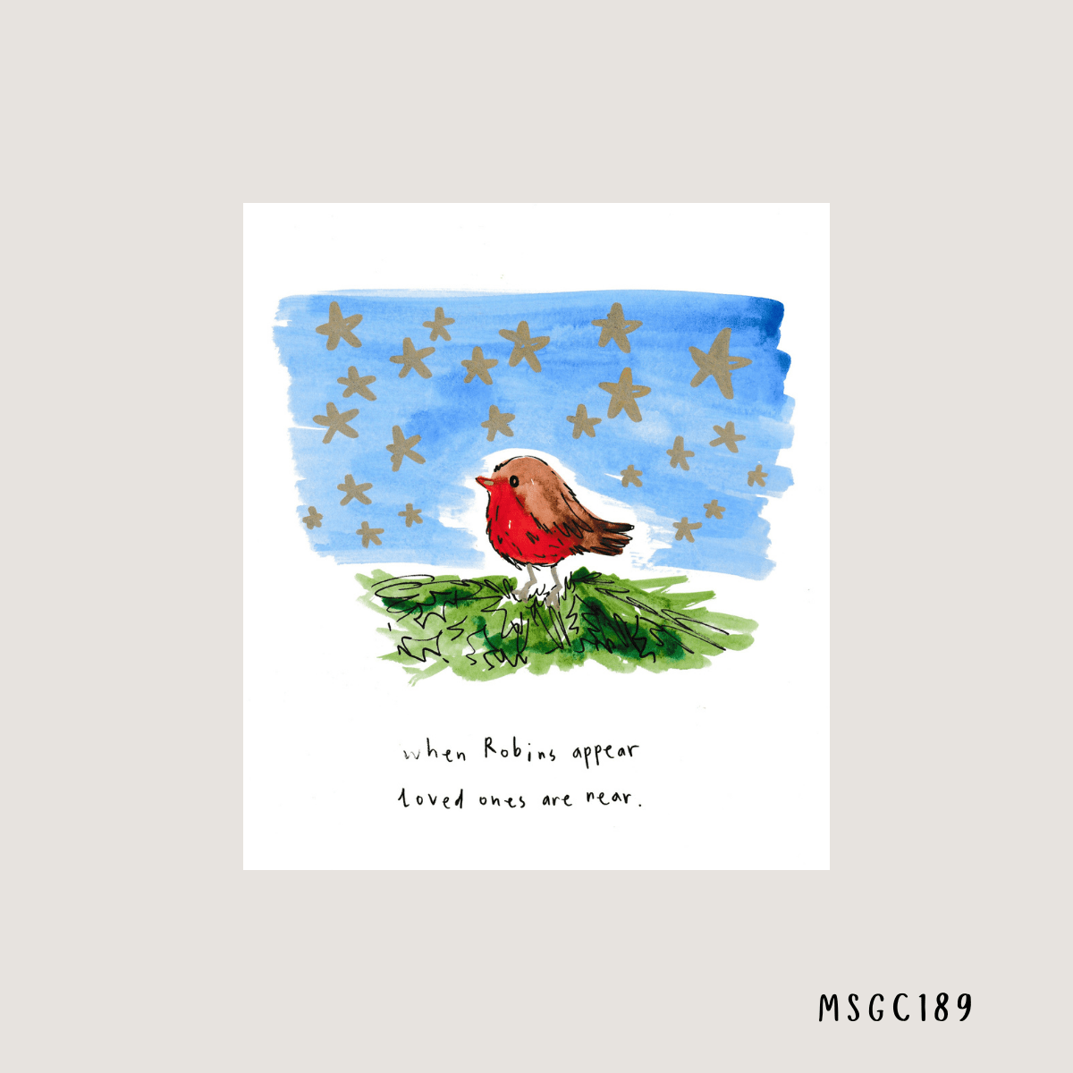 MSGC189 Robins appear when loved ones are near A6 Greetings card