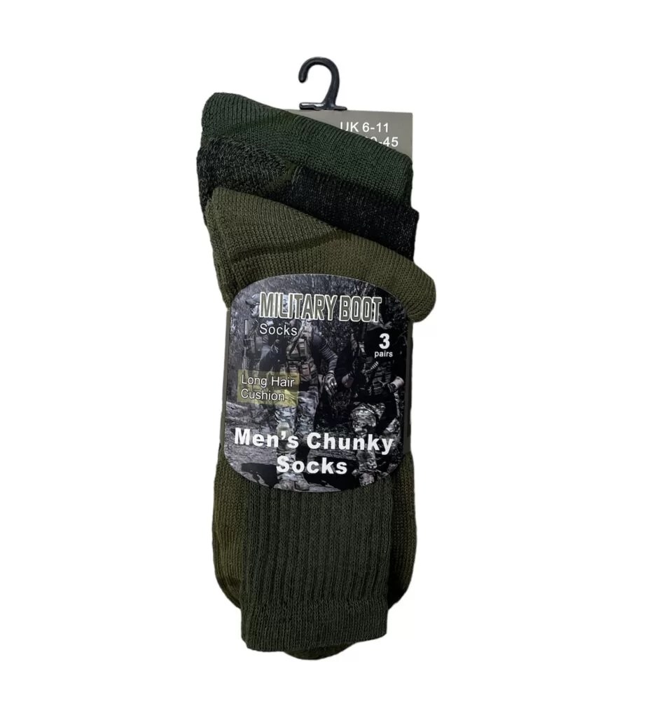 3PK MILITARY BOOT SOCKS GREEN Murray Excel