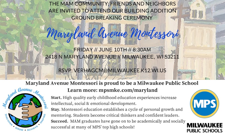 Ground Breaking Ceremony at Maryland Avenue Montessori School Murray