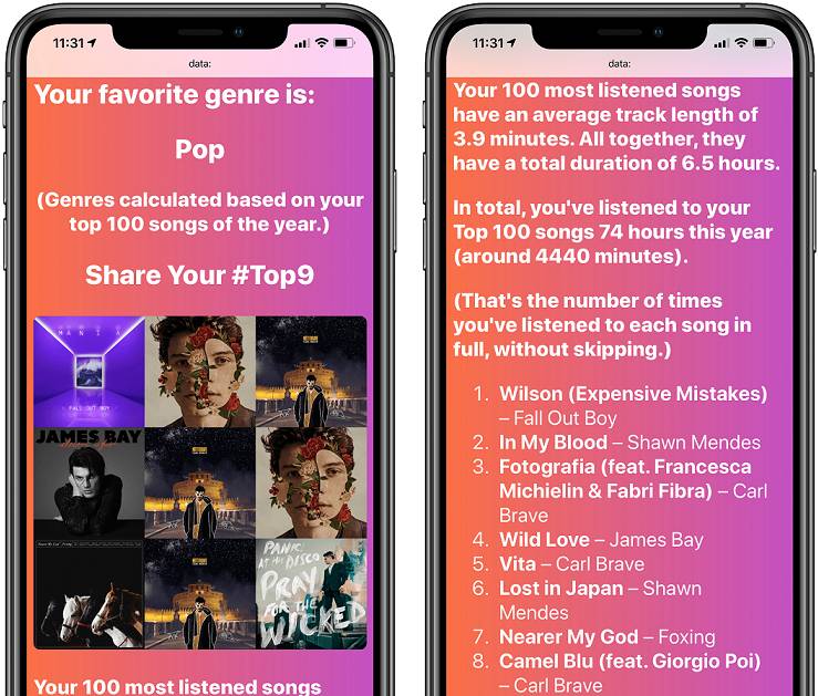 How do I see my top 5 artists on Apple Music?