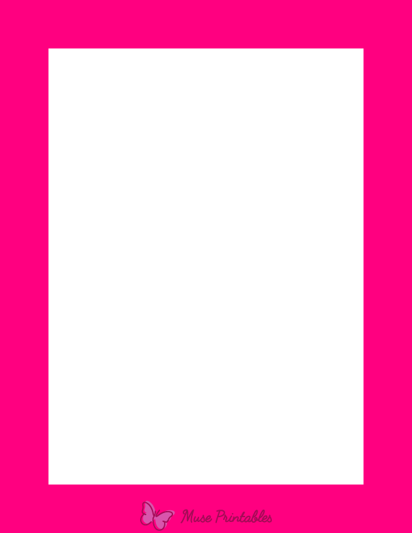 Printable Hot Pink Solid Page Border