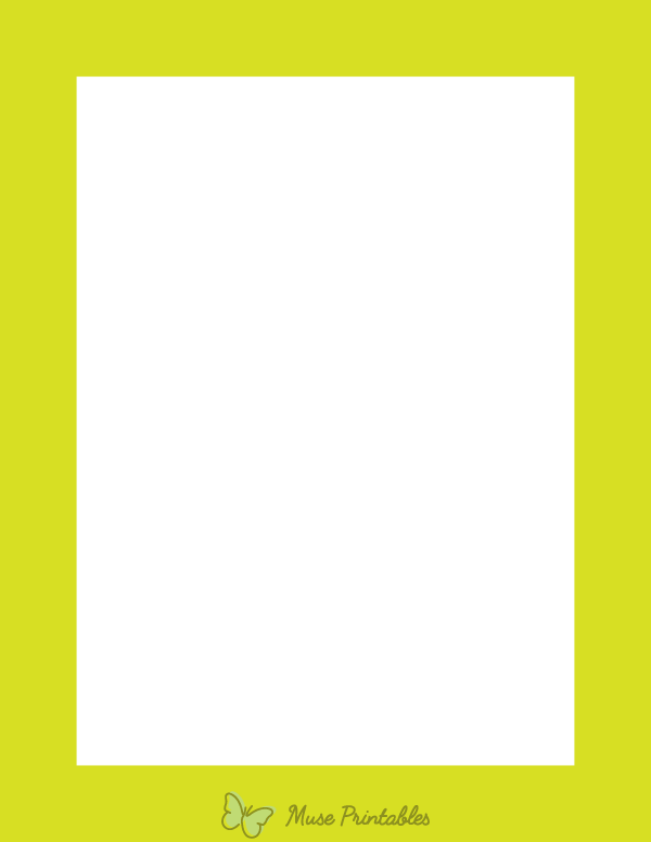 Printable Lime Green Solid Page Border