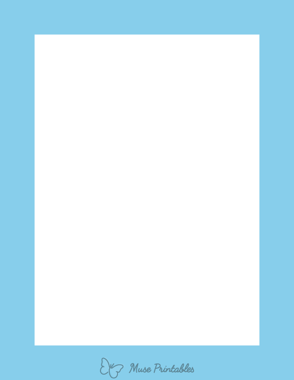 Printable Sky Blue Solid Page Border