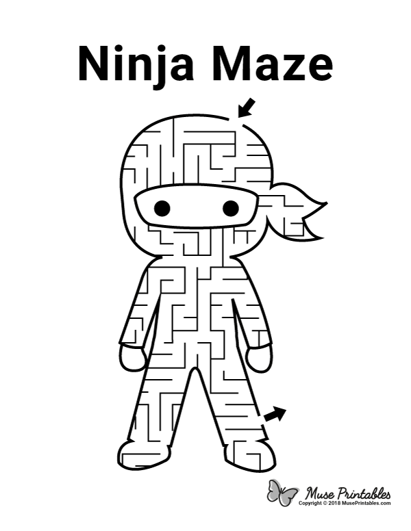 Free Printable Ninja Maze
