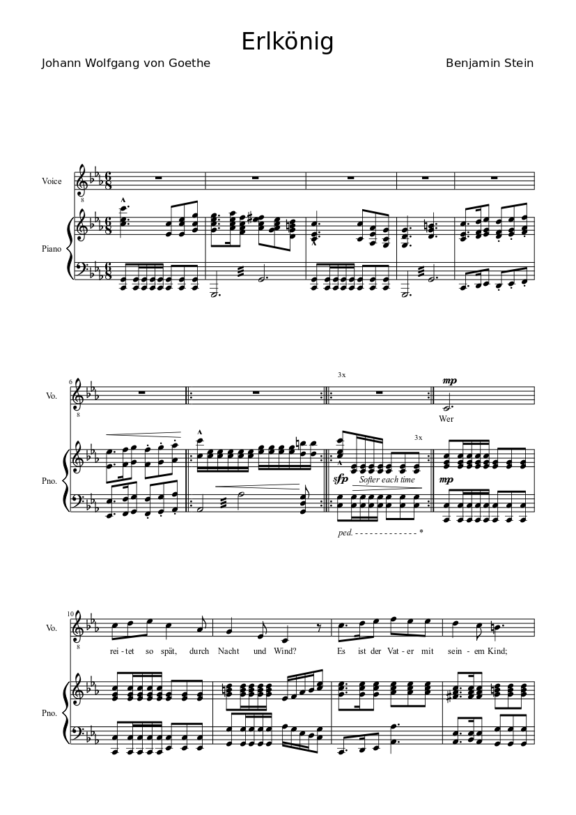 Erlkönig Sheet music for Piano, Voice (other) (PianoVoice)