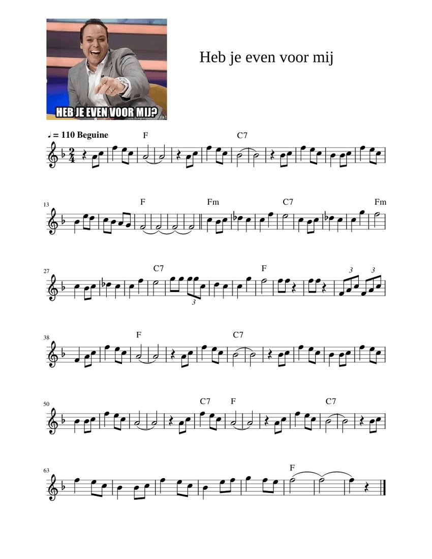 Heb je even voor mij Sheet music for Melodica Solo