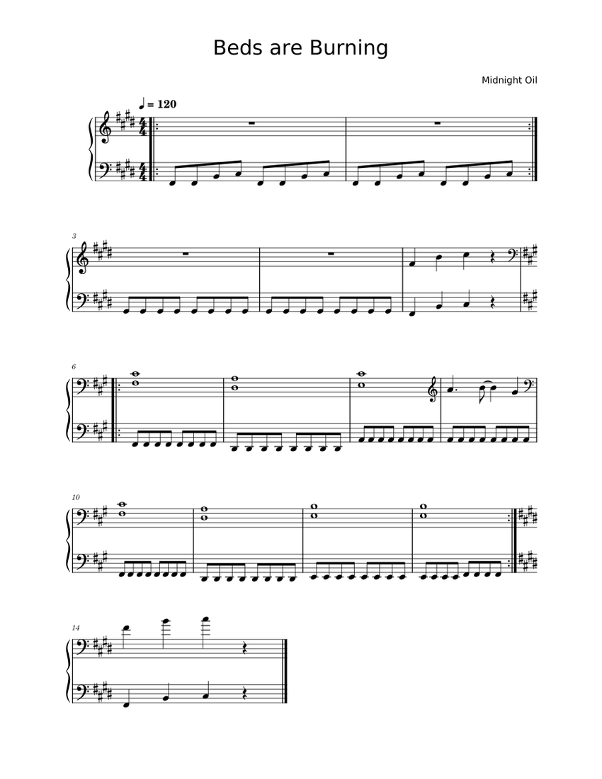 Beds are burning Midnight Oil Beds are Burning Midnight Oil (piano