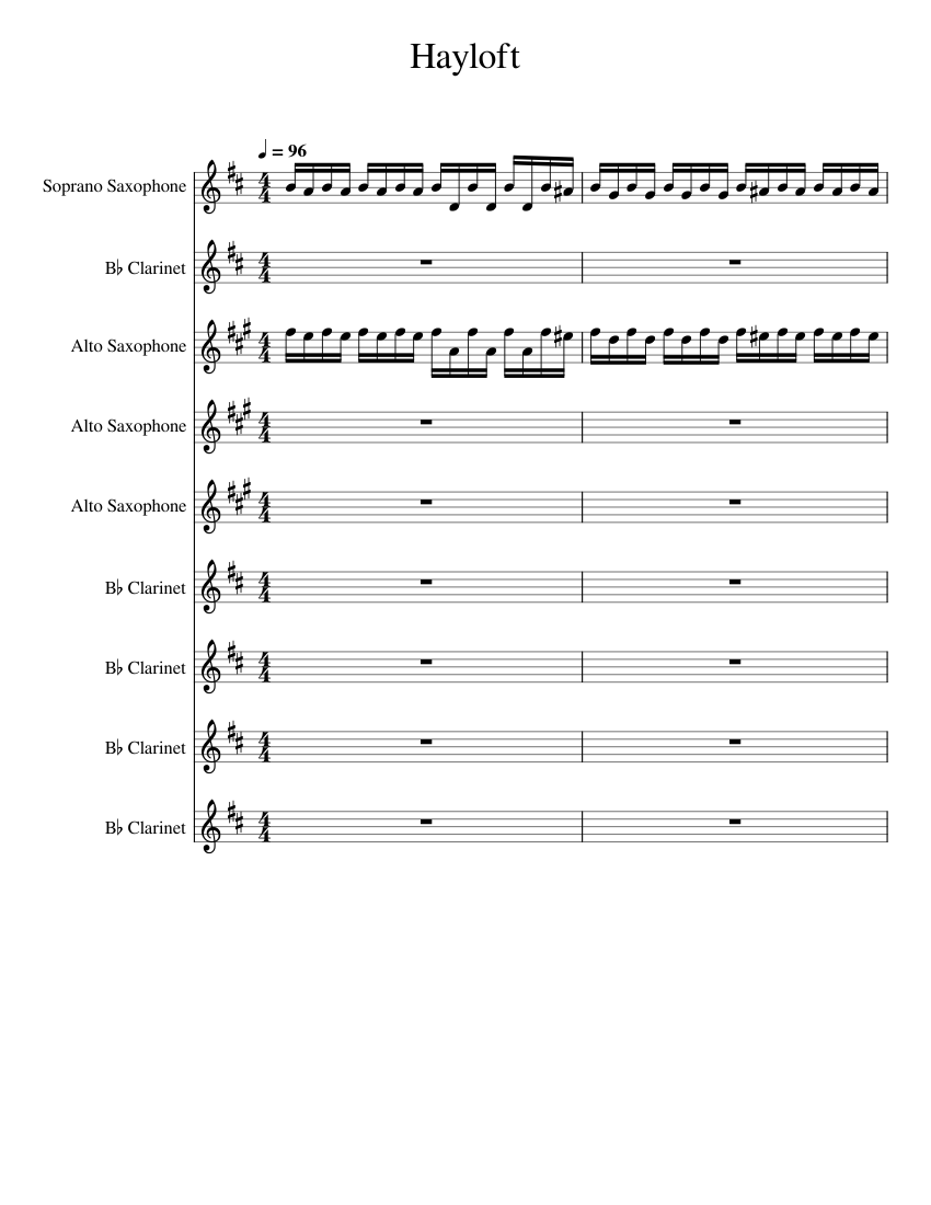 Hayloft Sheet music for in bflat, Saxophone alto, Saxophone