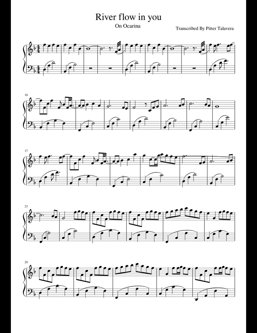 River flow in you On ocarina Sheet music for Flute other (Solo