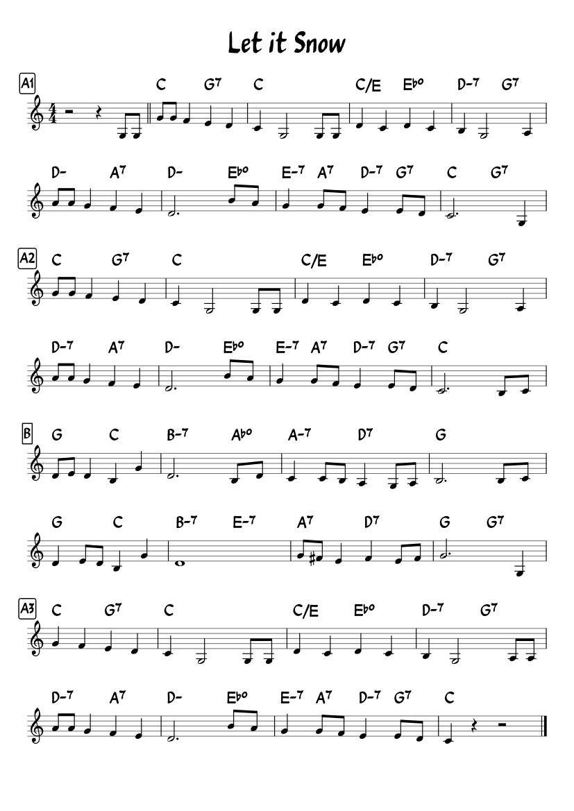 Let it Snow Leadsheet Sheet music for Piano (Solo) Easy