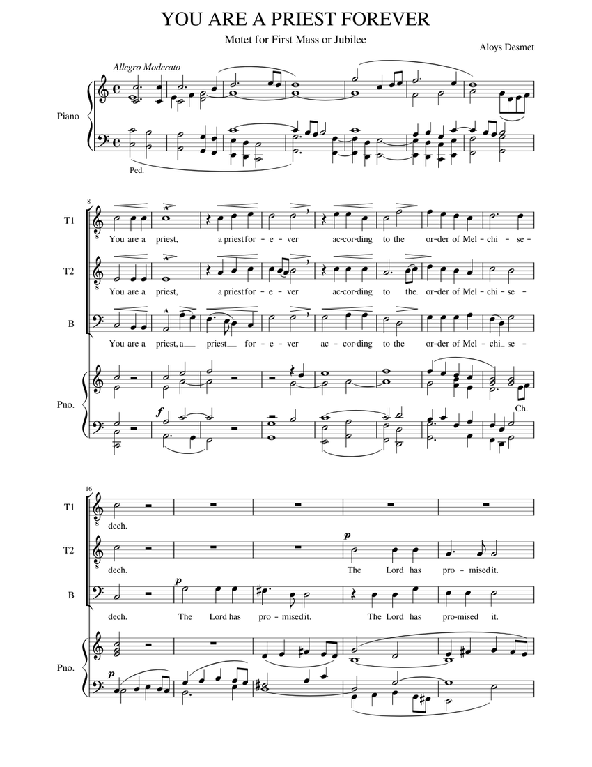 You are a Priest Forever Sheet music for Piano, Viola, Cello (Men’s