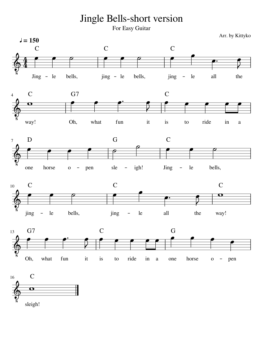 Jingle Bells Sheet music for Guitar (Solo)
