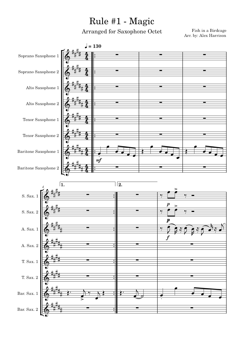 Rule 1 Magic Sheet music for Saxophone alto, Saxophone tenor
