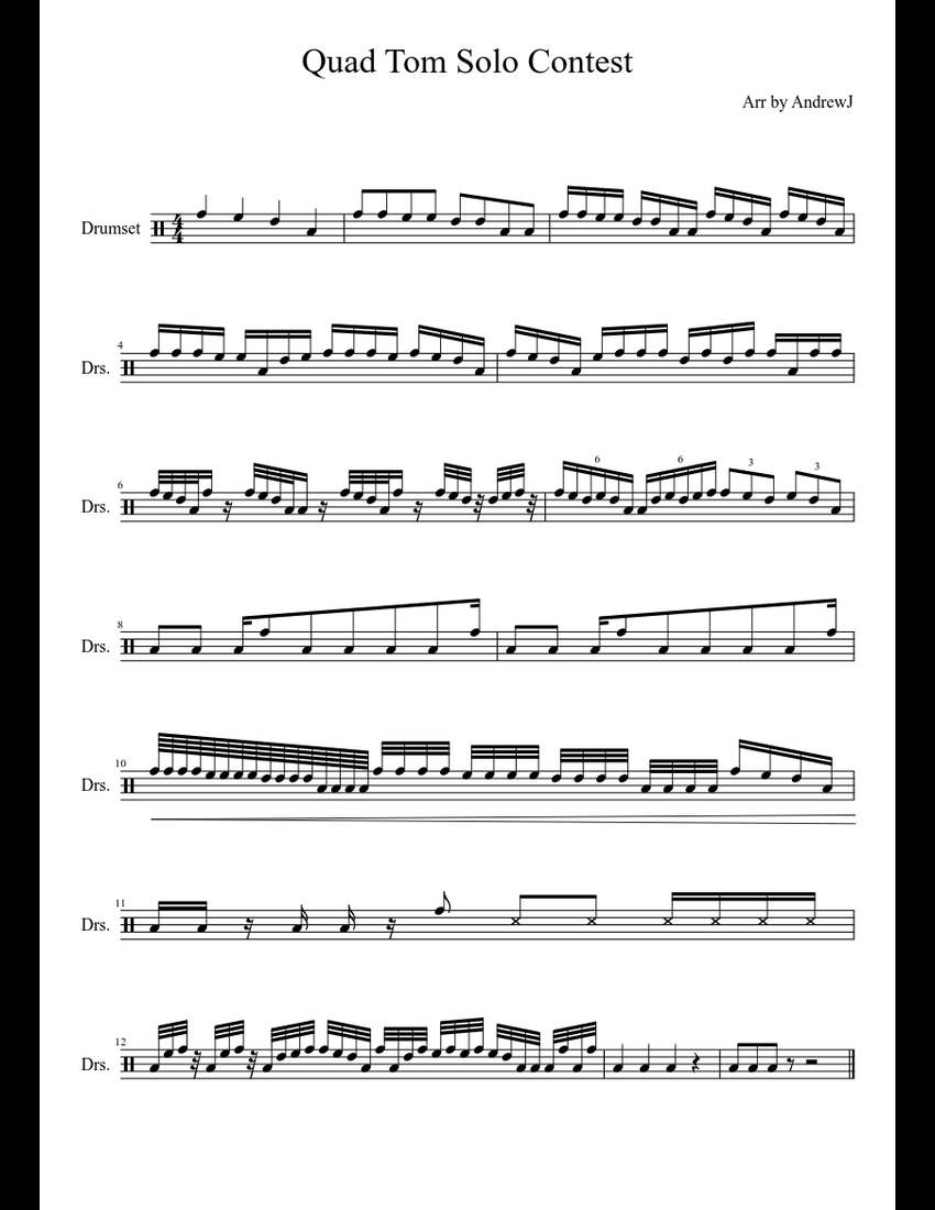 Quad Tom Solo Contest Sheet music for Drum Group (Solo)