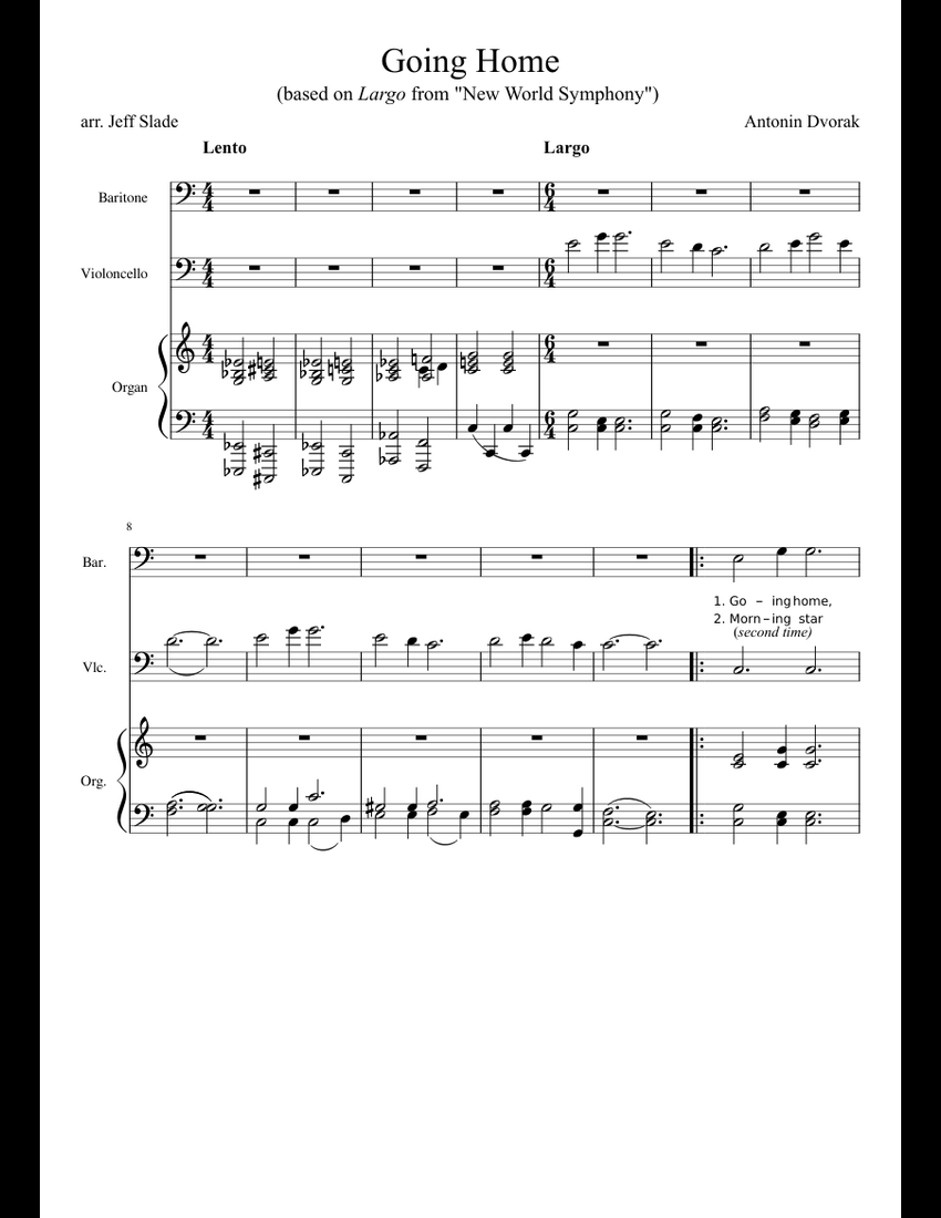 Going Home Sheet music for Organ (Solo) Download and print in PDF or